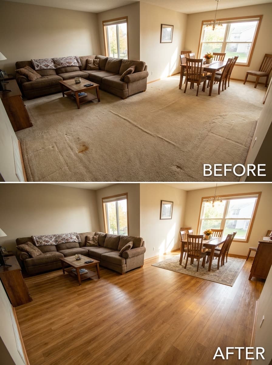 Living room hardwood near Arlington